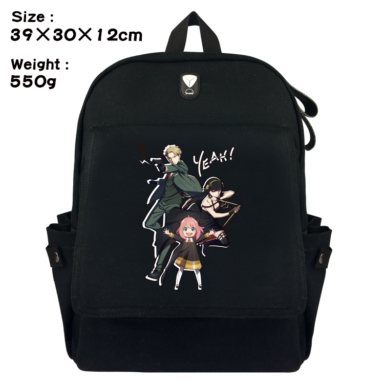 SPY×FAMILY Anime Canvas Headphone Hole Flip Backpack Backpack School Bag 39X30X12CM