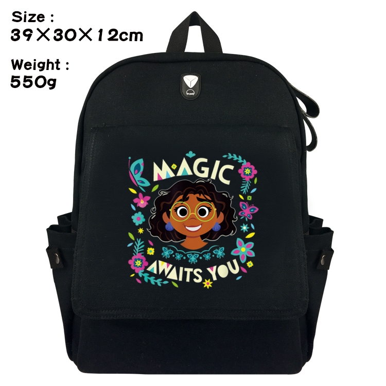 full house of magic Anime Canvas Headphone Hole Flip Backpack School Bag 39X30X12CM