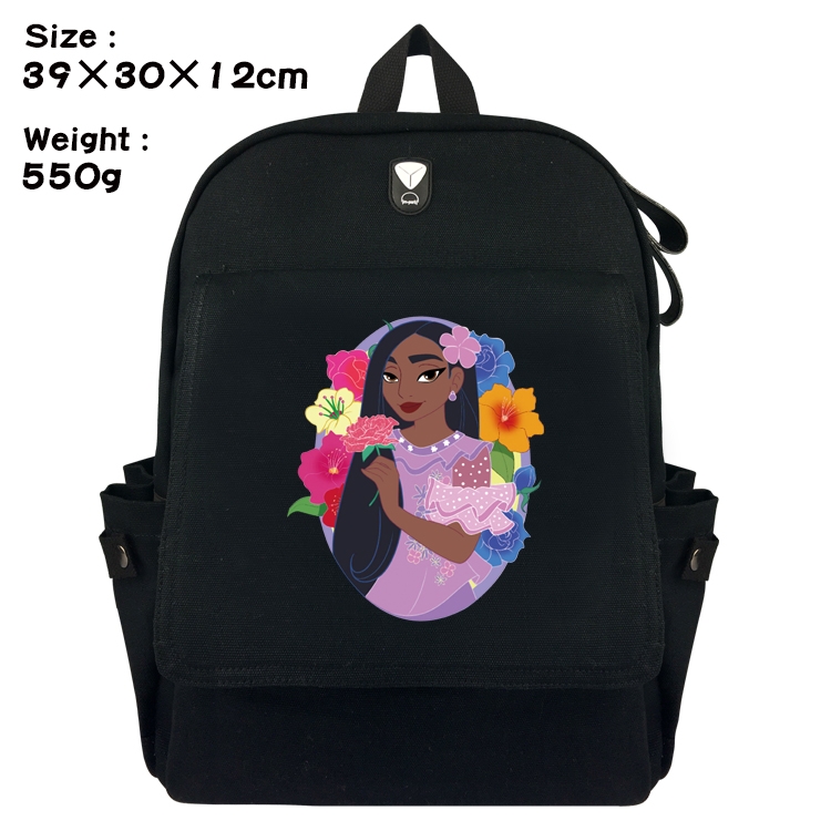 full house of magic Anime Canvas Headphone Hole Flip Backpack School Bag 39X30X12CM