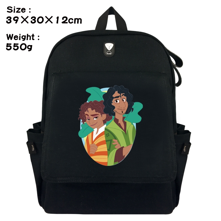 full house of magic Anime Canvas Headphone Hole Flip Backpack School Bag 39X30X12CM