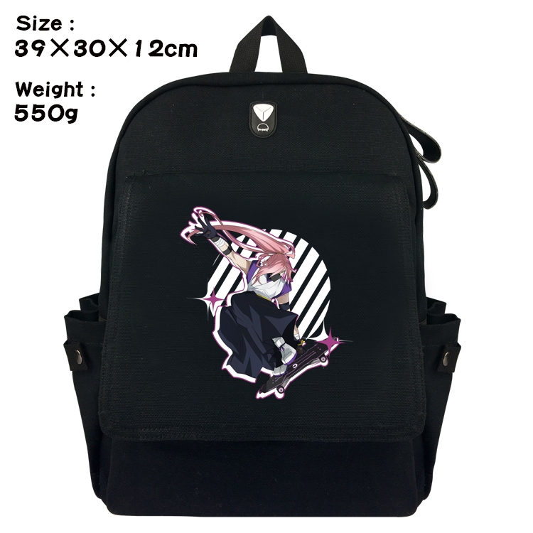 SK∞ Anime Canvas Headphone Hole Flip Backpack School Bag 39X30X12CM