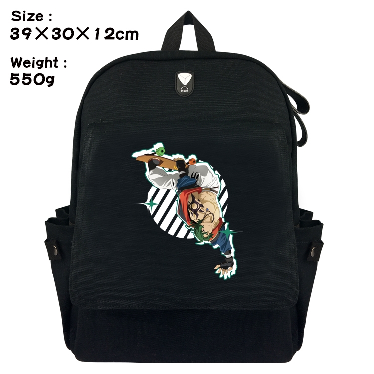 SK∞ Anime Canvas Headphone Hole Flip Backpack School Bag 39X30X12CM