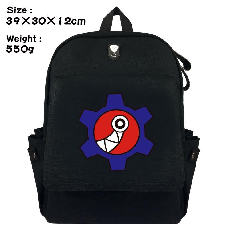 SK∞ Anime Canvas Headphone Hole Flip Backpack School Bag 39X30X12CM