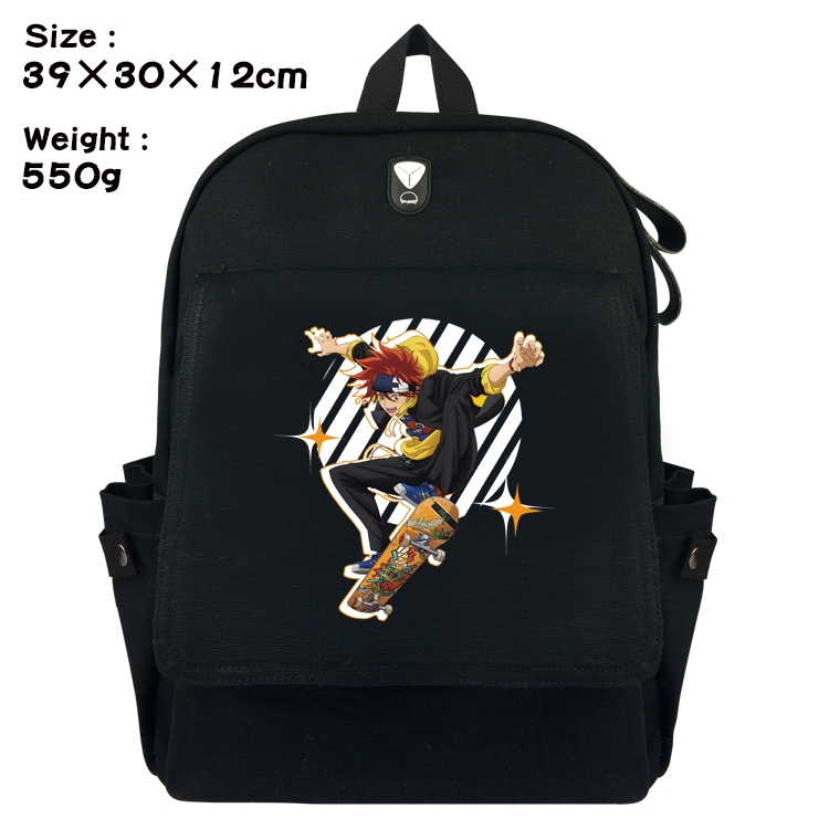 SK∞ Anime Canvas Headphone Hole Flip Backpack School Bag 39X30X12CM