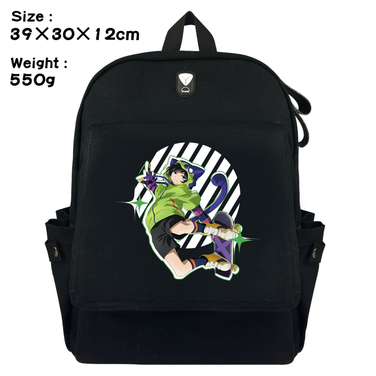 SK∞ Anime Canvas Headphone Hole Flip Backpack School Bag 39X30X12CM