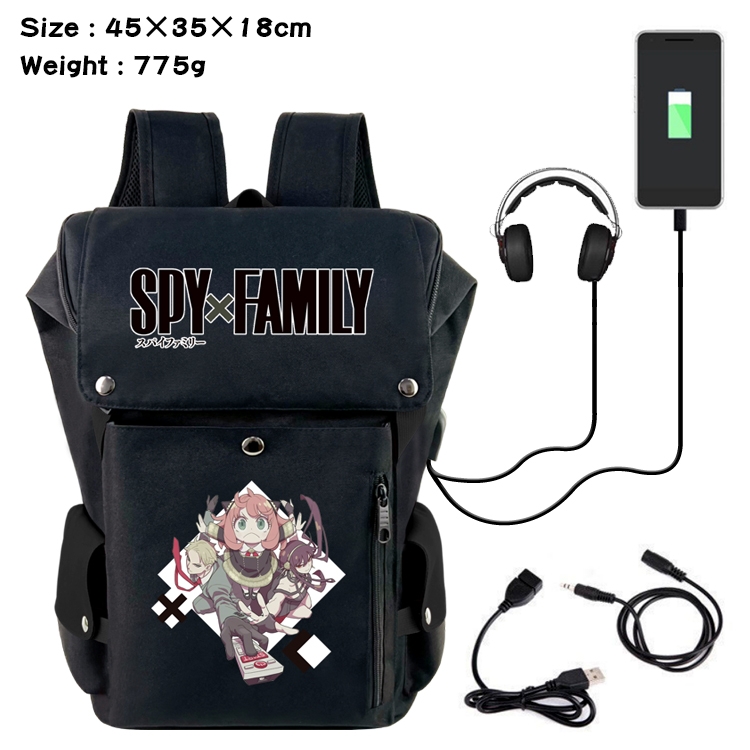 SPY×FAMILY Anime anti-theft color matching data cable backpack school bag 45X35X18CM