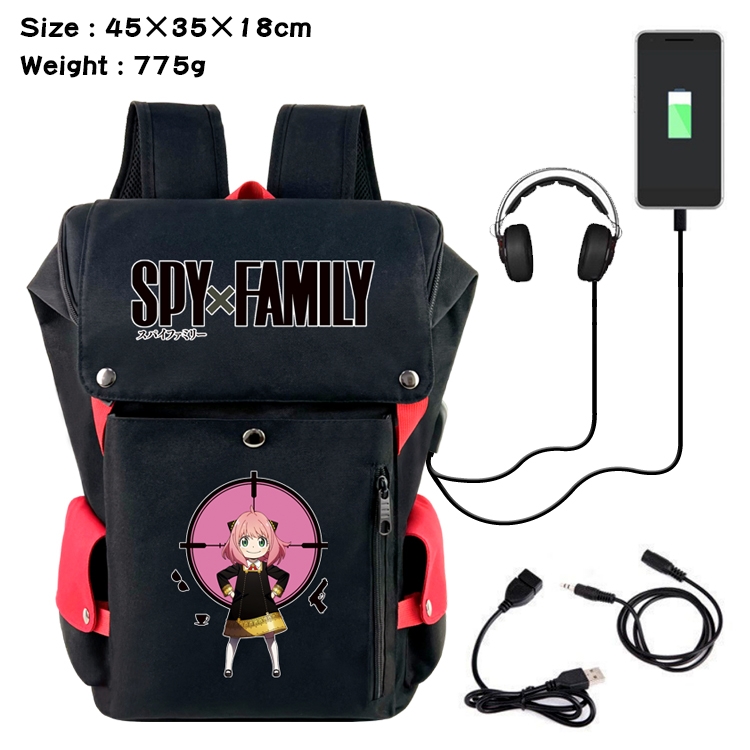SPY×FAMILY Anime anti-theft color matching data cable backpack school bag 45X35X18CM