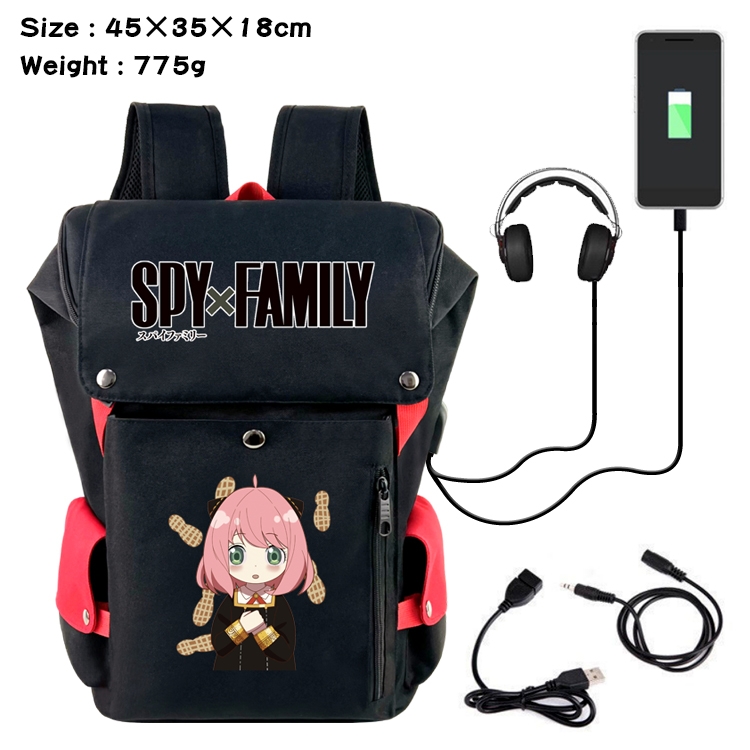 SPY×FAMILY Anime anti-theft color matching data cable backpack school bag 45X35X18CM