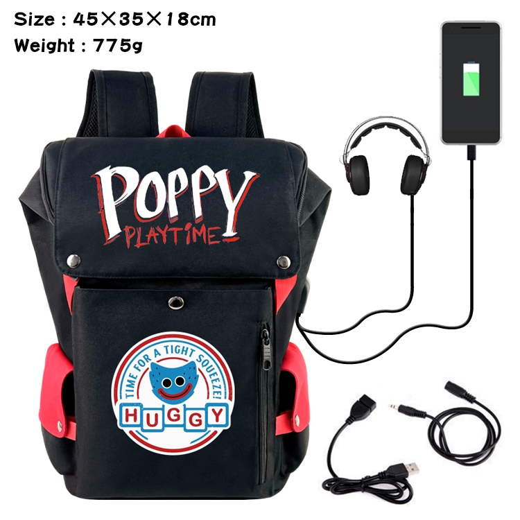 poppy playtime Anime anti-theft color matching data cable backpack school bag 45X35X18CM