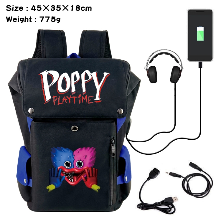 poppy playtime Anime anti-theft color matching data cable backpack school bag 45X35X18CM