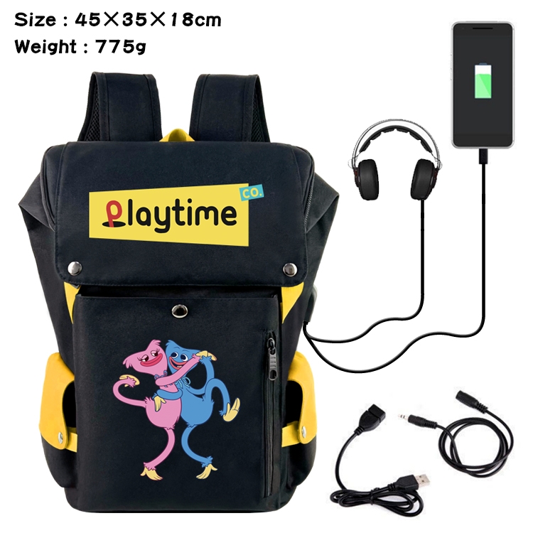poppy playtime Anime anti-theft color matching data cable backpack school bag 45X35X18CM