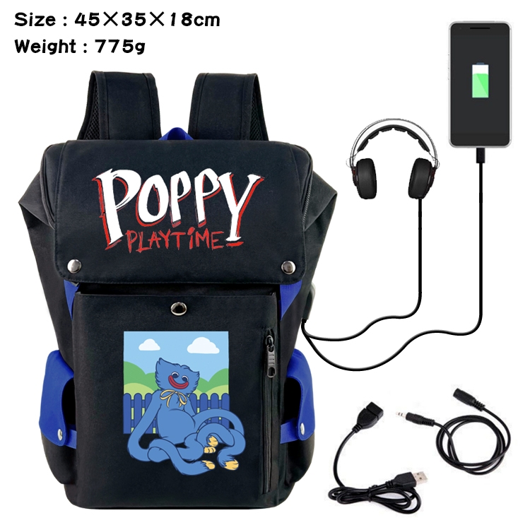 poppy playtime Anime anti-theft color matching data cable backpack school bag 45X35X18CM