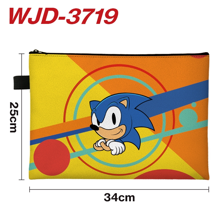 Sonic The Hedgehog Anime Peripheral Full Color A4 File Bag 34x25cm WJD-3719