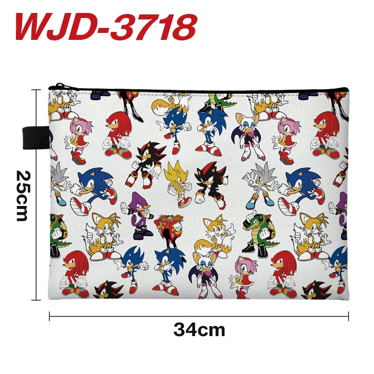 Sonic The Hedgehog Anime Peripheral Full Color A4 File Bag 34x25cm WJD-3718