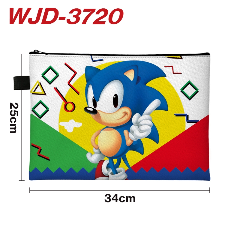 Sonic The Hedgehog Anime Peripheral Full Color A4 File Bag 34x25cm WJD-3720
