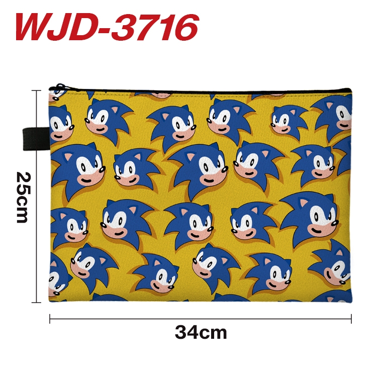 Sonic The Hedgehog Anime Peripheral Full Color A4 File Bag 34x25cm WJD-3716