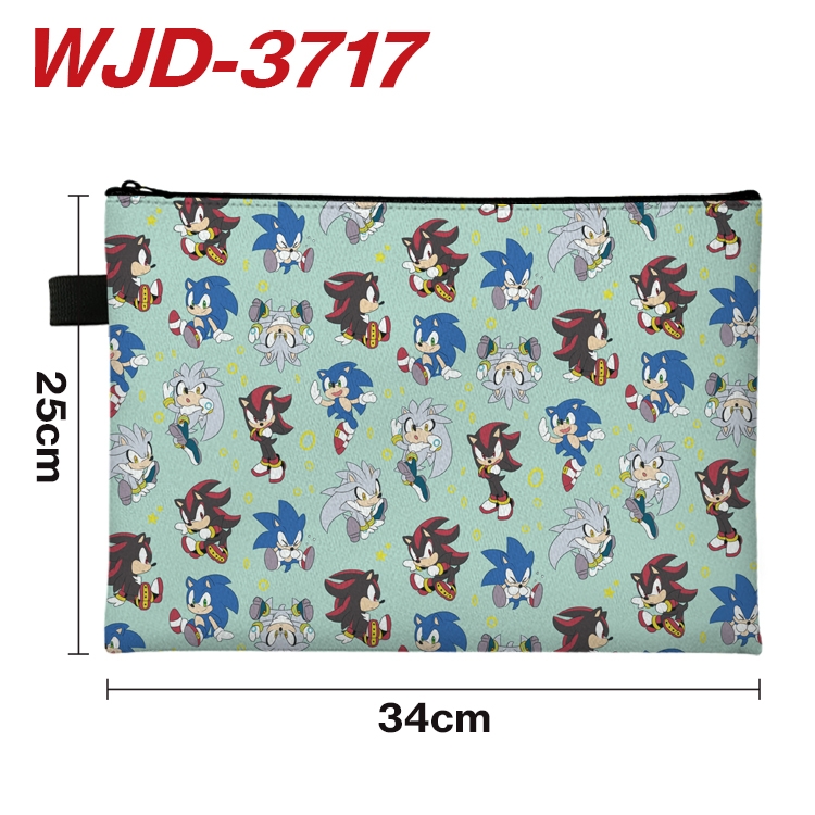 Sonic The Hedgehog Anime Peripheral Full Color A4 File Bag 34x25cm WJD-3717