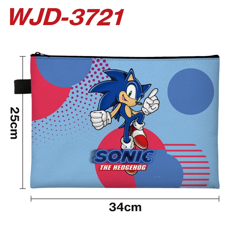 Sonic The Hedgehog Anime Peripheral Full Color A4 File Bag 34x25cm WJD-3721