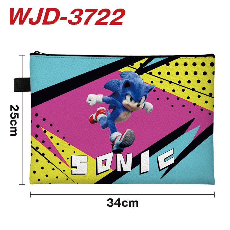 Sonic The Hedgehog Anime Peripheral Full Color A4 File Bag 34x25cm WJD-3722
