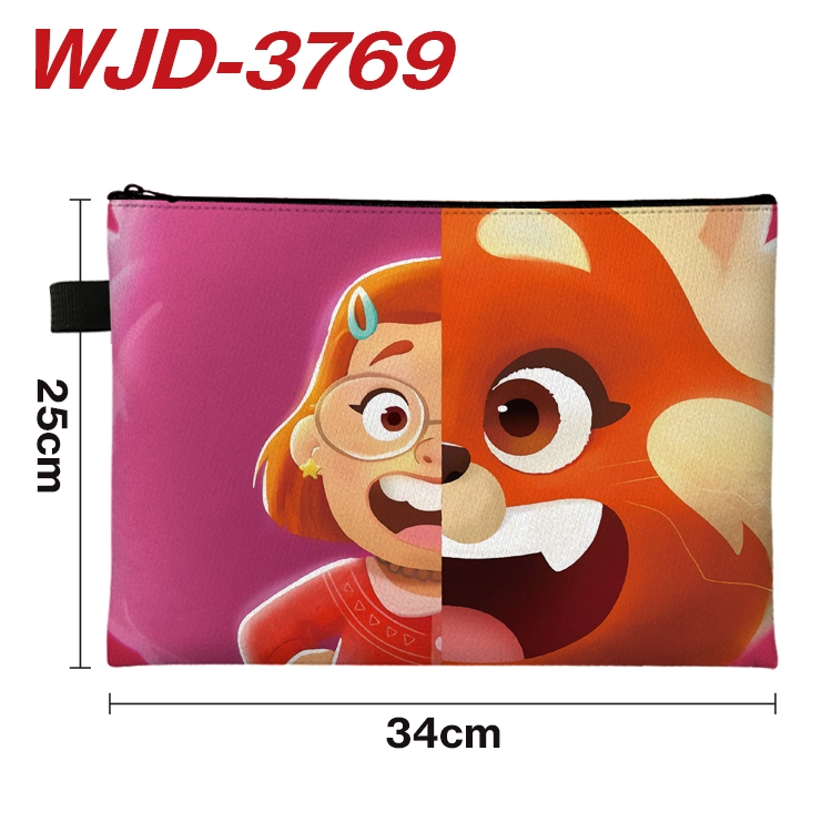 Turning Red Outdoor Anime Peripheral Full Color A4 File Bag 34x25cm WJD-3769