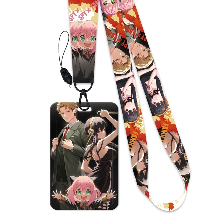 SPY×FAMILY  Black Button Anime Long Strap + Card Sleeve 2-Piece Set price for 2 pcs