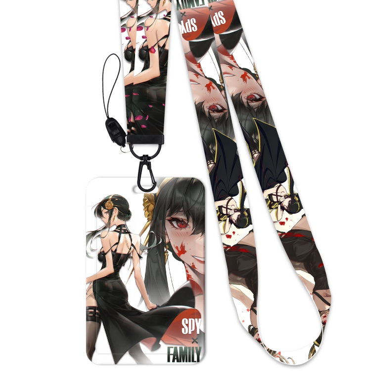 SPY×FAMILY  Black Button Anime Long Strap   Card Sleeve 2-Piece Set price for 2 pcs