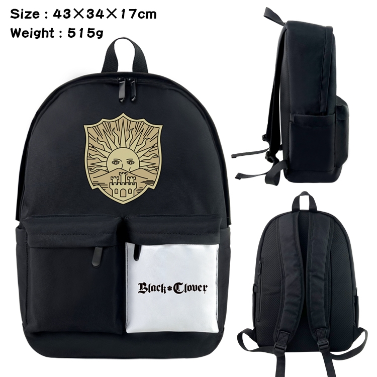 Black Clover Anime Black and White Double Spell Waterproof Nylon Backpack 43X34X17CM