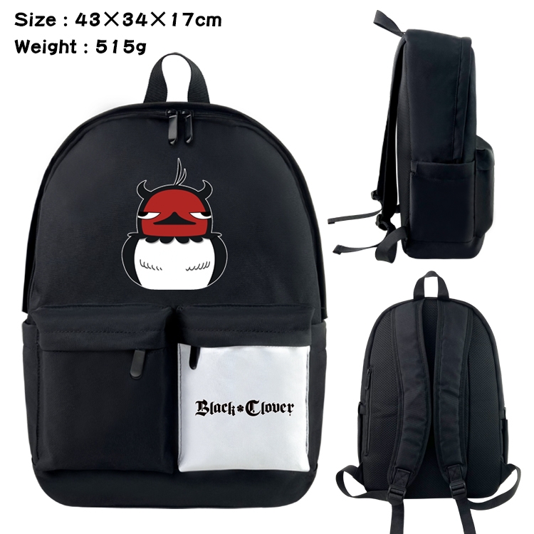 Black Clover Anime Black and White Double Spell Waterproof Nylon Backpack 43X34X17CM