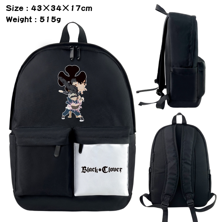 Black Clover Anime Black and White Double Spell Waterproof Nylon Backpack 43X34X17CM