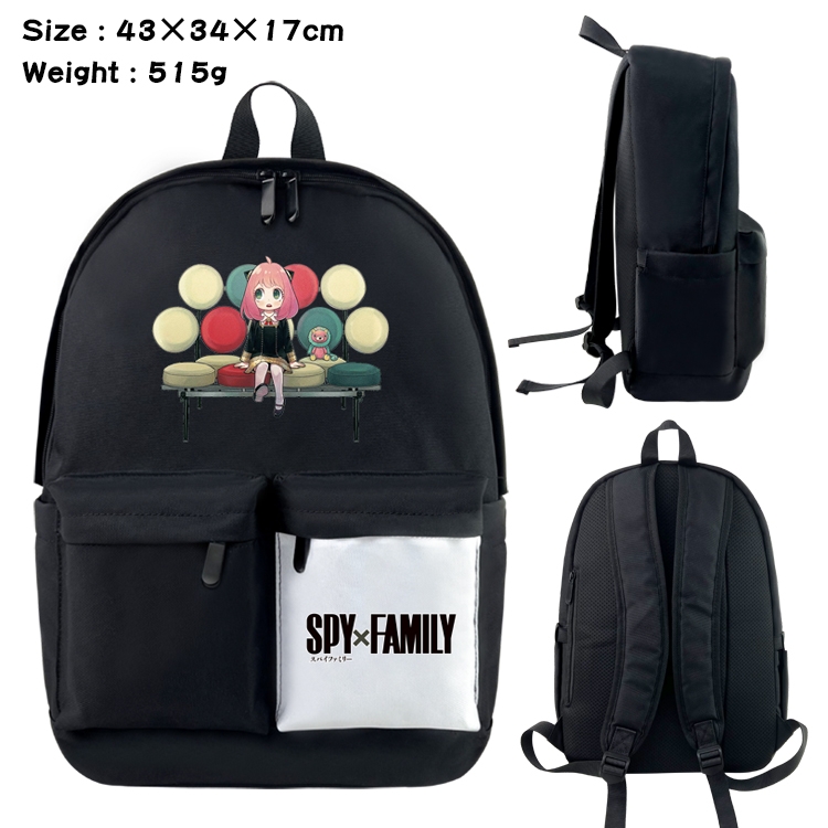 SPY×FAMILY Anime Black and White Double Spell Waterproof Nylon Backpack 43X34X17CM