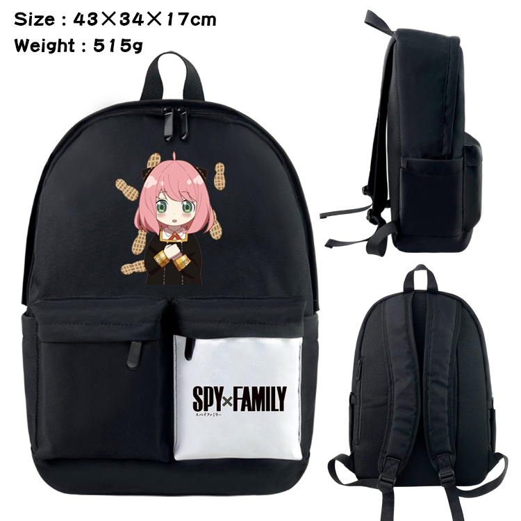 SPY×FAMILY Anime Black and White Double Spell Waterproof Nylon Backpack 43X34X17CM