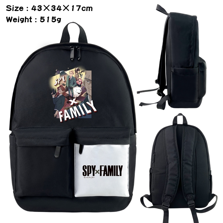 SPY×FAMILY Anime Black and White Double Spell Waterproof Nylon Backpack 43X34X17CM