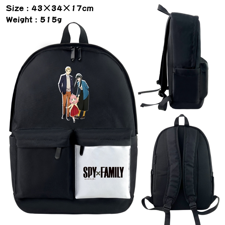 SPY×FAMILY Anime Black and White Double Spell Waterproof Nylon Backpack 43X34X17CM