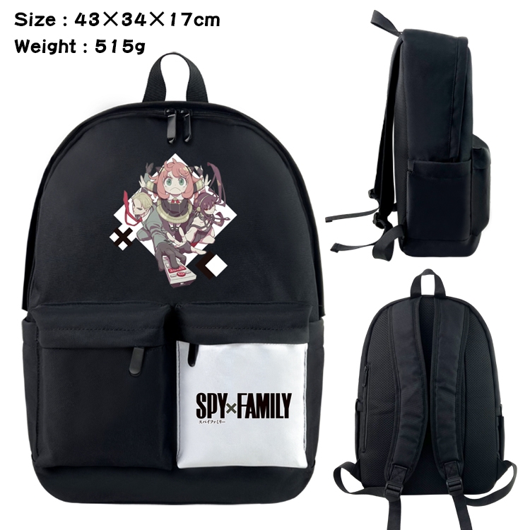 SPY×FAMILY Anime Black and White Double Spell Waterproof Nylon Backpack 43X34X17CM