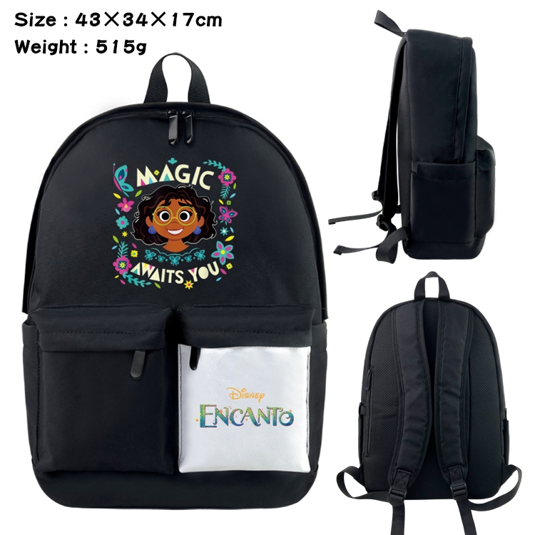 full house of magic Anime Black and White Double Spell Waterproof Nylon Backpack 43X34X17CM