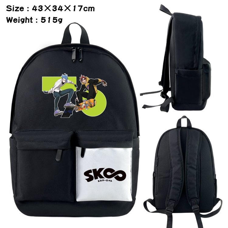 SK∞ Anime Black and White Double Spell Waterproof Nylon Backpack 43X34X17CM