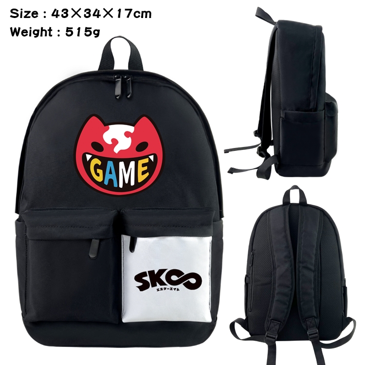 SK∞ Anime Black and White Double Spell Waterproof Nylon Backpack 43X34X17CM