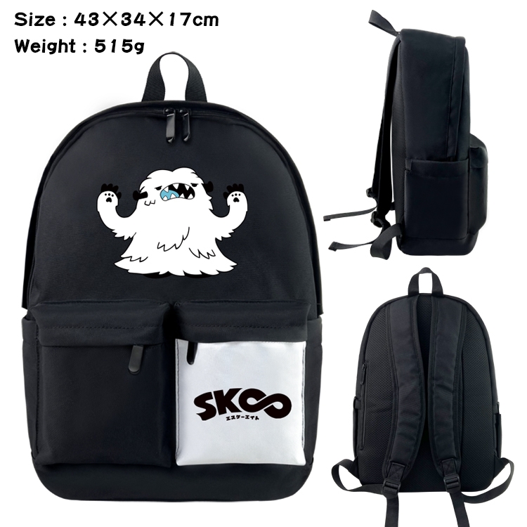 SK∞ Anime Black and White Double Spell Waterproof Nylon Backpack 43X34X17CM