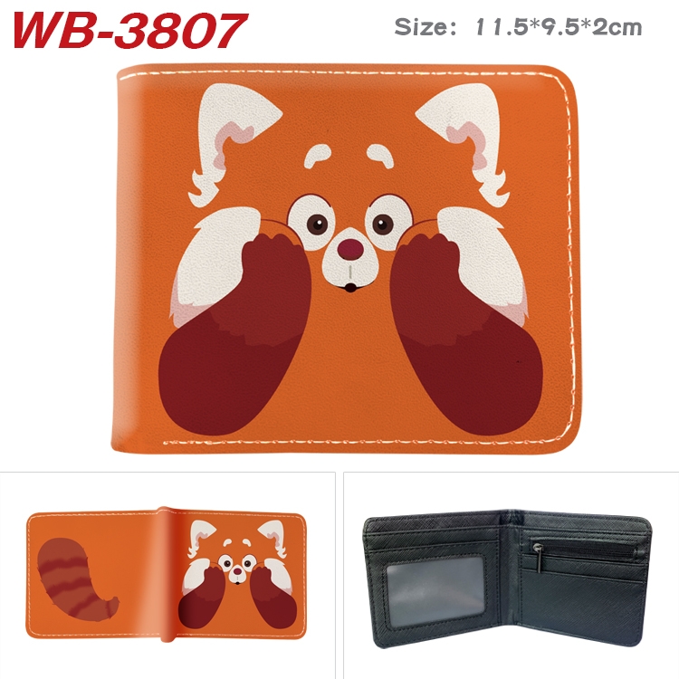 Turning Red Anime color book two-fold leather wallet 11.5X9.5CM WB-3807A