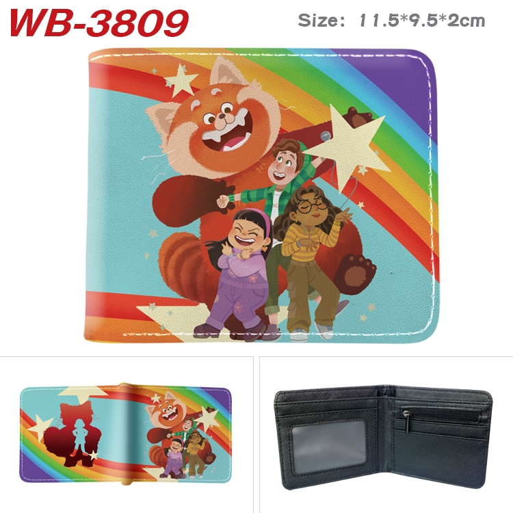 Turning Red Anime color book two-fold leather wallet 11.5X9.5CM WB-3809A