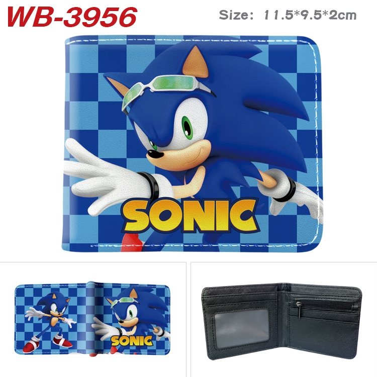 Sonic The Hedgehog Anime color book two-fold leather wallet 11.5X9.5CM  WB-3956A