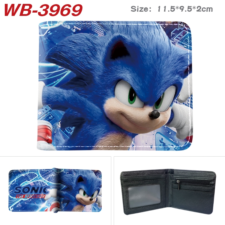 Sonic The Hedgehog Anime color book two-fold leather wallet 11.5X9.5CM  WB-3969A