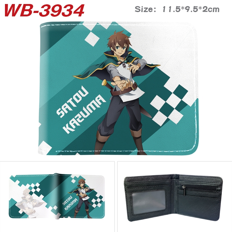 Blessings for a better world Anime color book two-fold leather wallet 11.5X9.5CM WB-3934A