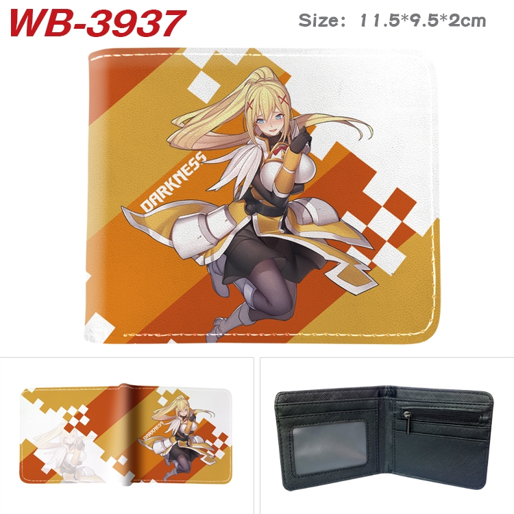 Blessings for a better world Anime color book two-fold leather wallet 11.5X9.5CM  WB-3937A