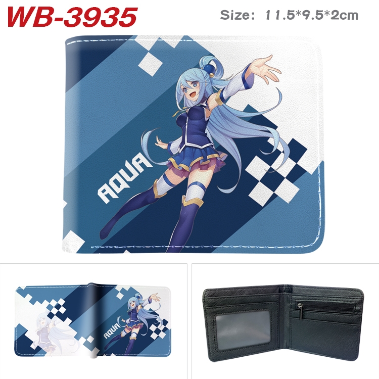 Blessings for a better world Anime color book two-fold leather wallet 11.5X9.5CM WB-3935A