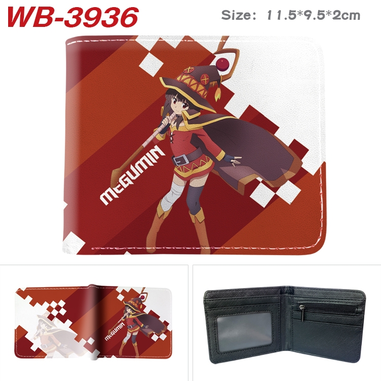 Blessings for a better world Anime color book two-fold leather wallet 11.5X9.5CM WB-3936A