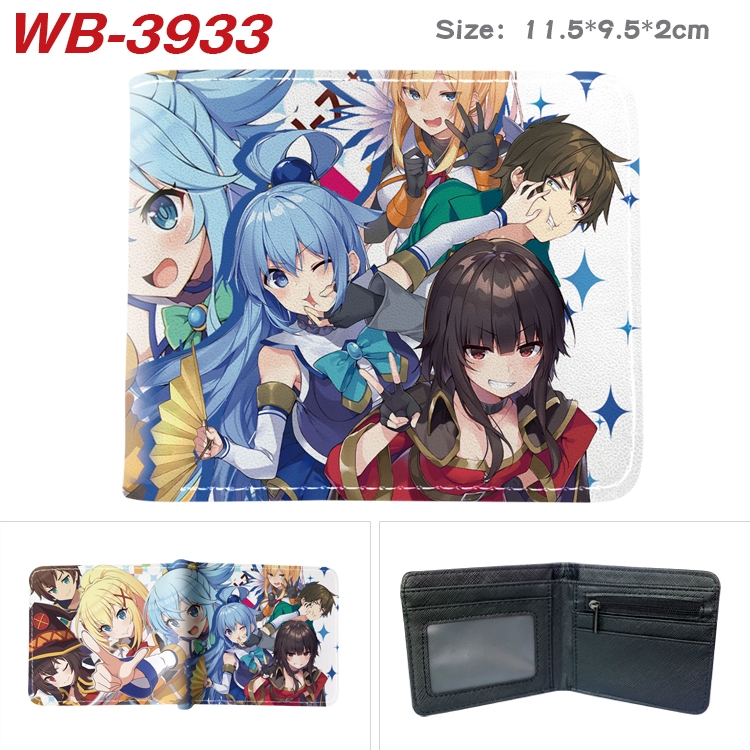 Blessings for a better world Anime color book two-fold leather wallet 11.5X9.5CM WB-3933A