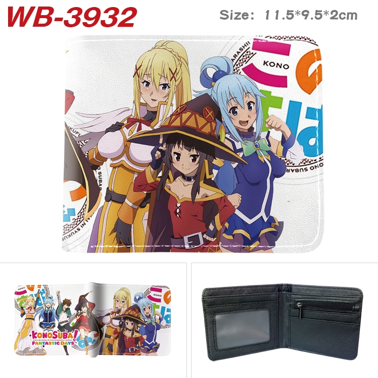 Blessings for a better world Anime color book two-fold leather wallet 11.5X9.5CM WB-3932A