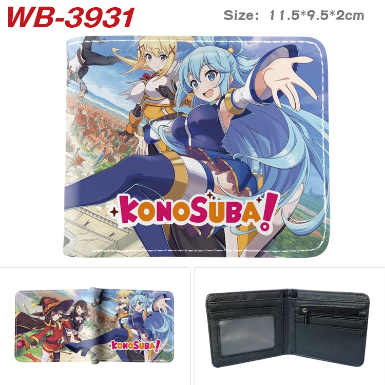 Blessings for a better world Anime color book two-fold leather wallet 11.5X9.5CM WB-3931A