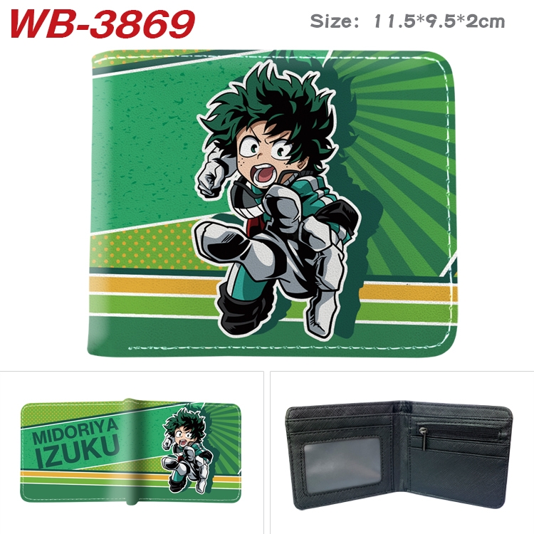 My Hero Academia Anime color book two-fold leather wallet 11.5X9.5CM  WB-3869A